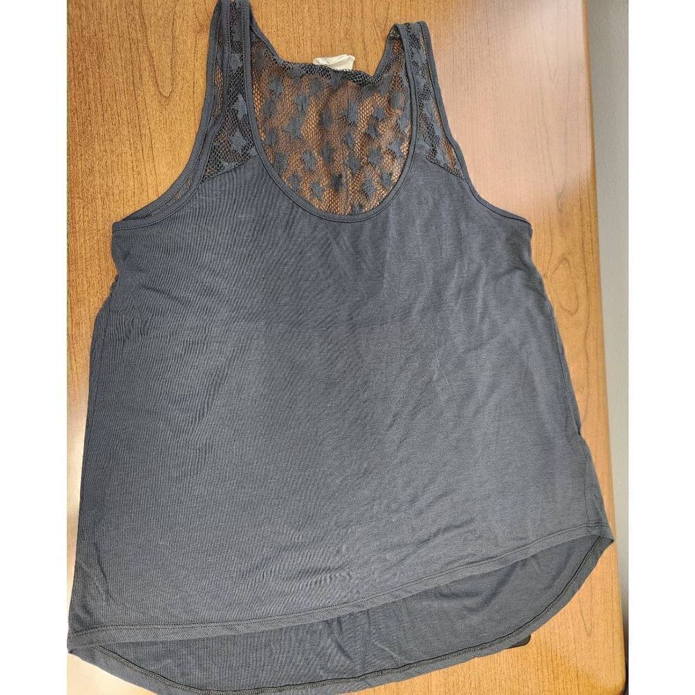 Converse One Star Medium Burnout Top Tank Gray Stars Lace